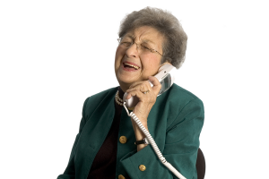 bigstock Laughing Senior Woman On Telep 1838985